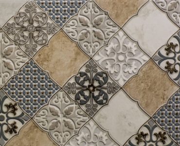 Un mur avec motif géométrique de mosaïque abstrait