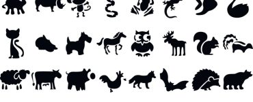 Stickers noir et blanc avec différents animaux