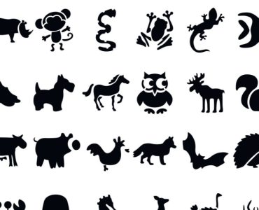 Stickers noir et blanc avec différents animaux