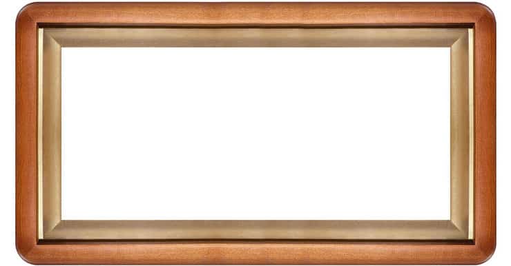 Cadre panoramique en bois pour tableaux ou photos, sur fond blanc