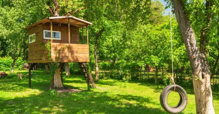 Une cabane de jardin construit sur un arbre