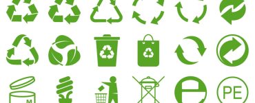 Différents symboles de produits recyclables