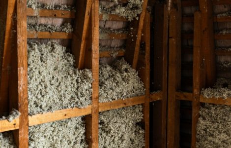 Travaux d'isolation des murs avec de la laine de mouton