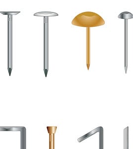 Illustration de différents types de clous