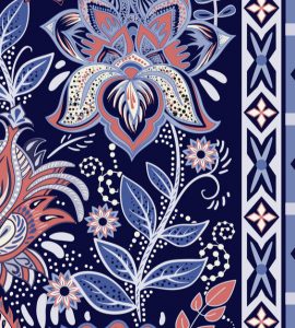 Bordure ornementale avec différents motifs multicolores