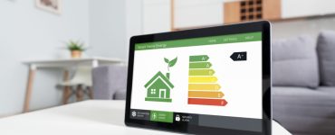 Vue sur une tablette avec une application mobile pour une efficacité énergétique à l'écran