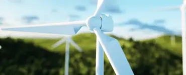 Zoom sur les pales d'une éolienne