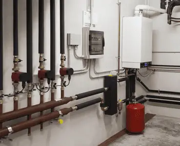 Système de chauffage dans le sous-sol d'une maison