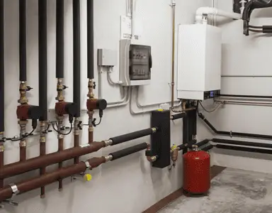 Système de chauffage dans le sous-sol d'une maison