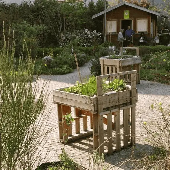 Un carré potager surélevé dans le jardin