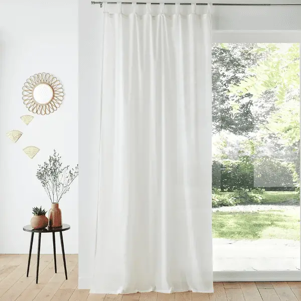Des rideaux en pur coton blanc/écru