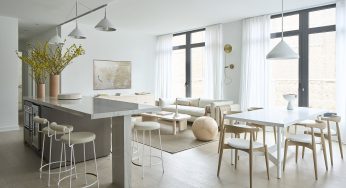 Belle décoration aux tons clairs dans un appartement New-Yorkais