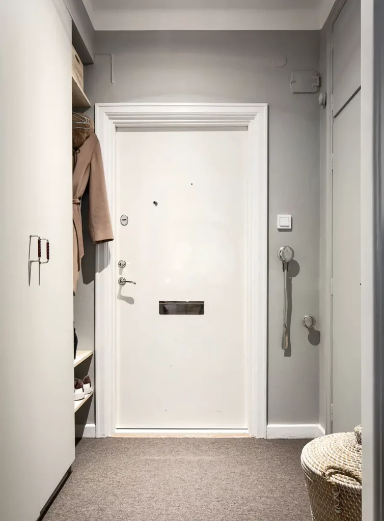 entrée de l'appartement très sobre et bien décorée