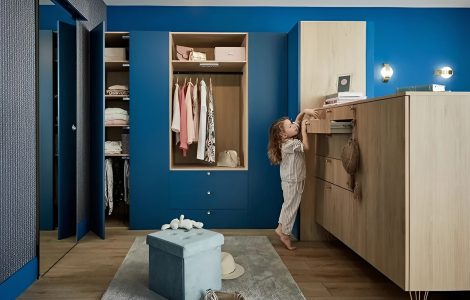 Vue sur l'ensemble du dressing