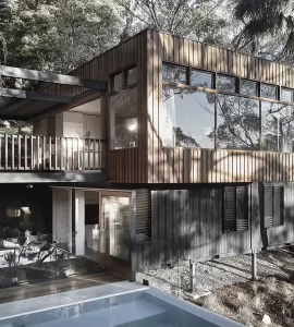 façade et sa piscine