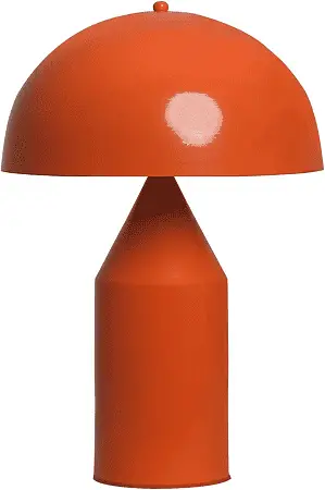 Une lampe de chevet orange de design rétro