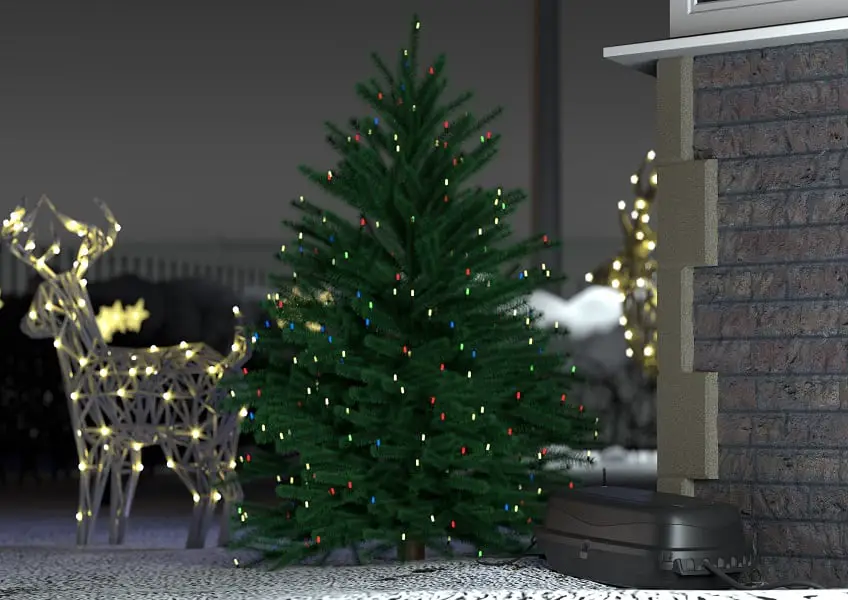 Les décorations lumineuses pour les fêtes doivent être reliées au système électrique. Le boîtier permet de protéger les prises des intempéries
